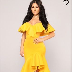 Yellow Fashion Nova Dress.